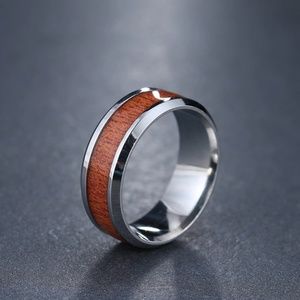Mens Silver Stainless Steel Ring Band, Sizes 8-12